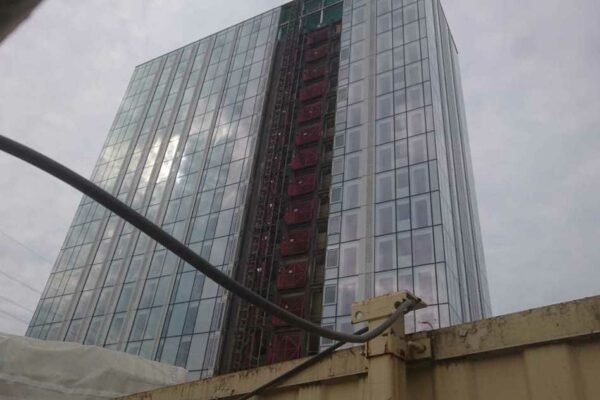 Modern glass high rise building
