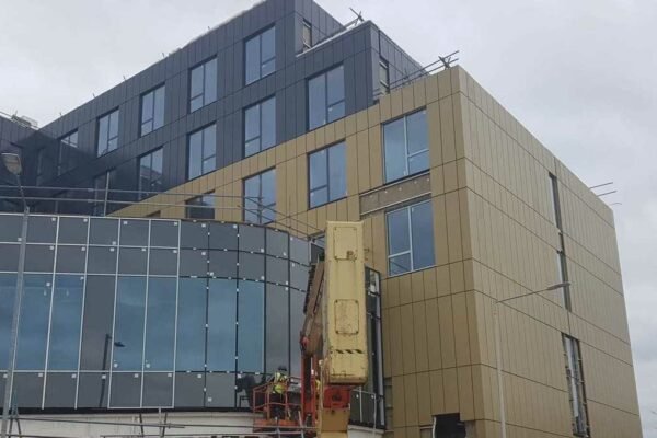 Glass exterior building site