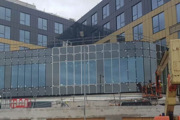 Glass exterior building site