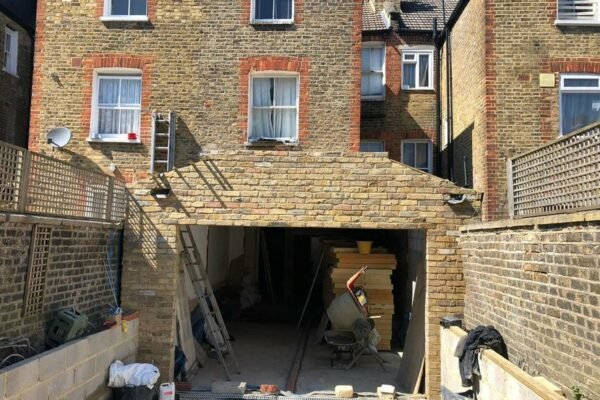 Extension and double french doors in renovation