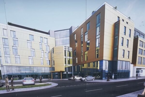 3D render of large modern building